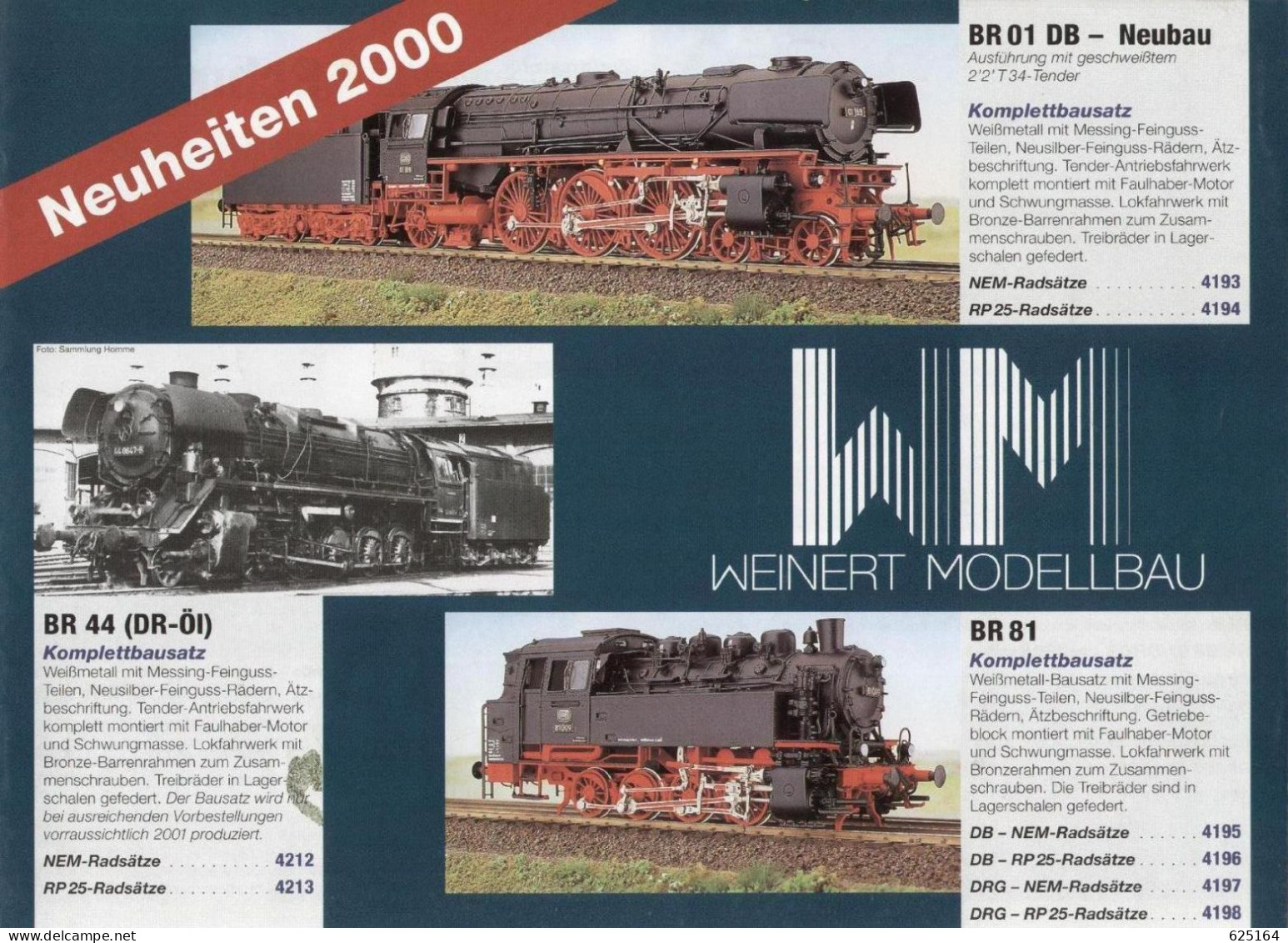 Catalogue WEINERT MODELLBAU 2000 Neuheiten - Bausatz Mit Messing Spur  HO HOe HOm N - Allemand