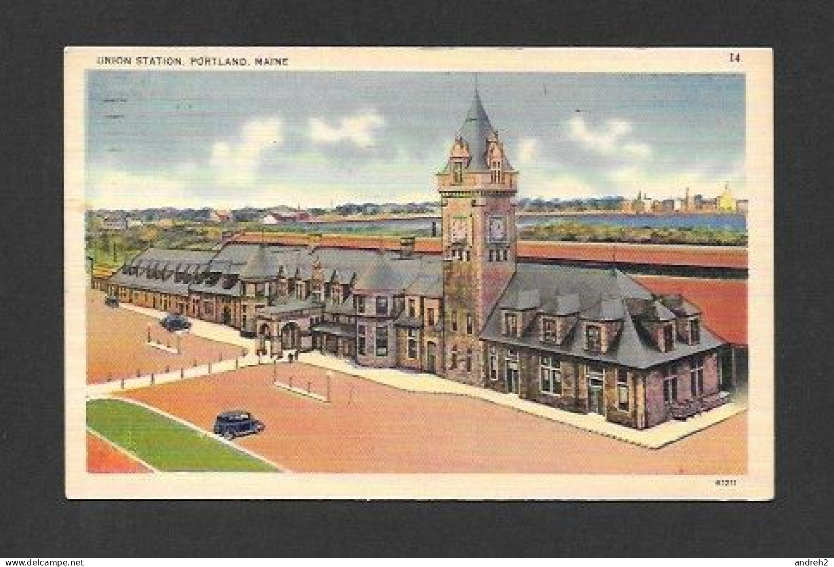 Portland  Maine - Union Station - Postmarked 1943 With A Nice Stamp - By Loring Short & Harmon - Portland