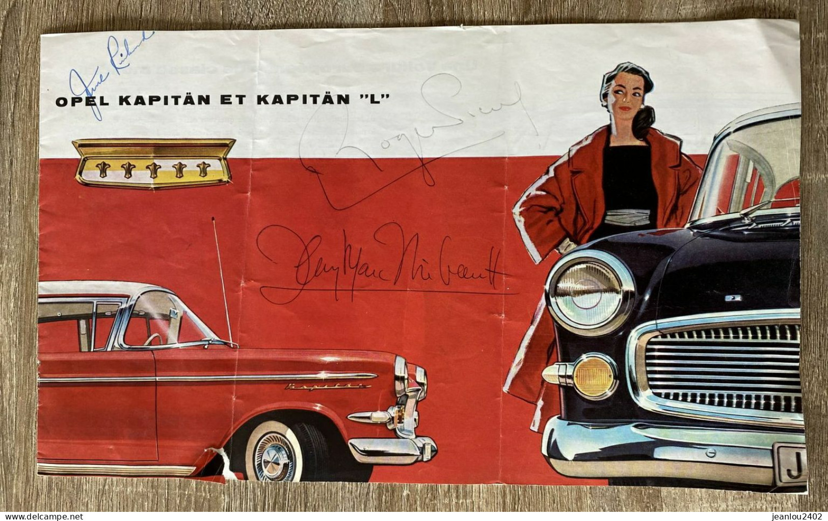 CATALOGUE "OPEL KAPITÄN ET KAPITÄN "L" " Avec Autographes Humoristes "Roger Pierre Et Jean Marc Thibaut" - Opel Frezin - - Voitures