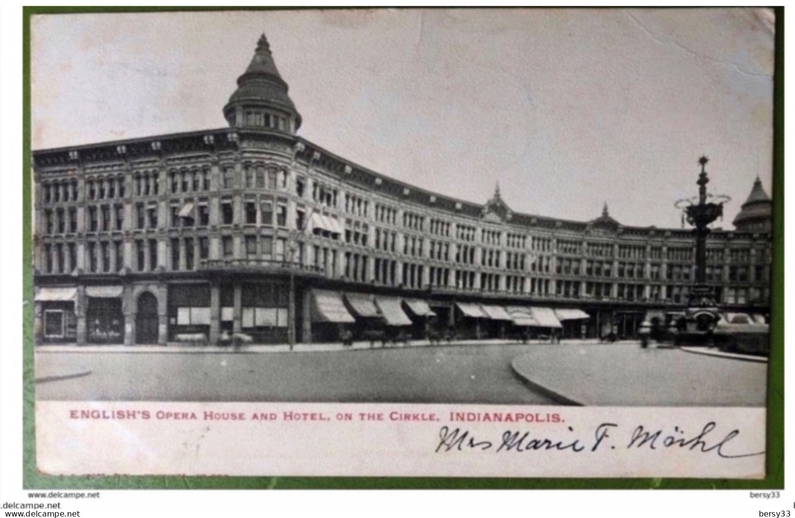 CPA - ÉTATS-UNIS - INDIANAPOLIS - English’s Opera House And Hotel, On The Cirkle - Indianapolis