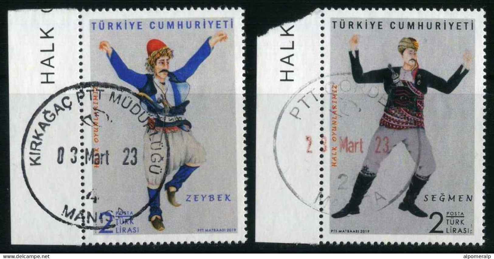 Türkiye 2019 Mi 4471-4472 Folk Dances, Zeybek & Segmen, Suits And Costumes, Dance - Used Stamps