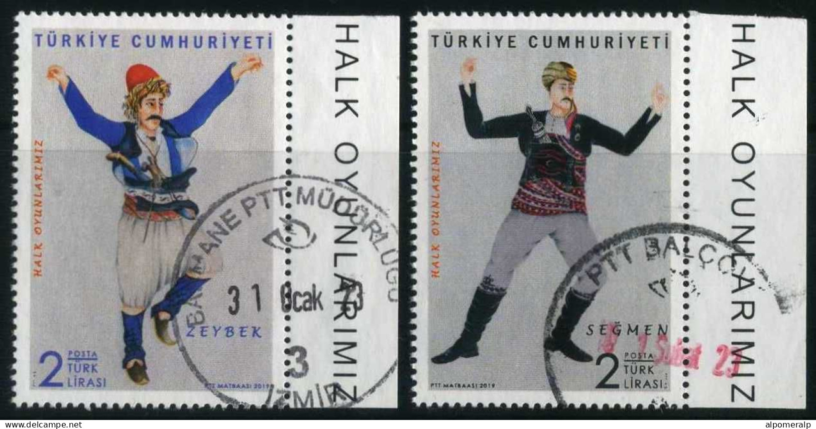 Türkiye 2019 Mi 4471-4472 Folk Dances, Zeybek & Segmen, Suits And Costumes, Dance - Used Stamps