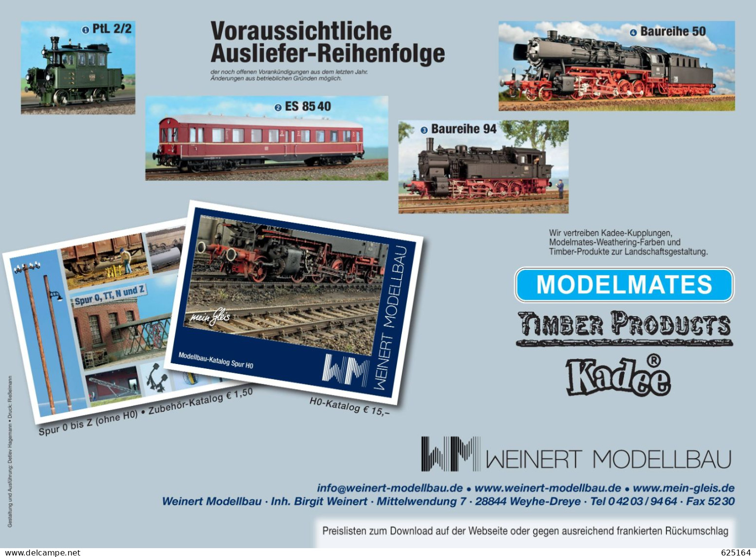 Catalogue WEINERT MODELLBAU 2016 Neuheiten Messing Bausatz Spur HO Z N TT O 1 - Deutsch