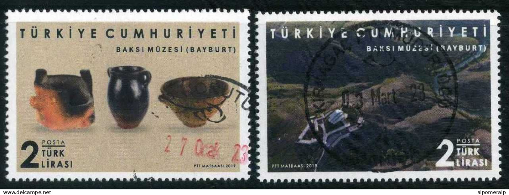 Türkiye 2019 Mi 4473-4474 Artifacts From Baksi Museum, Archaeology, Glass And Earthenware, Museums - Gebruikt
