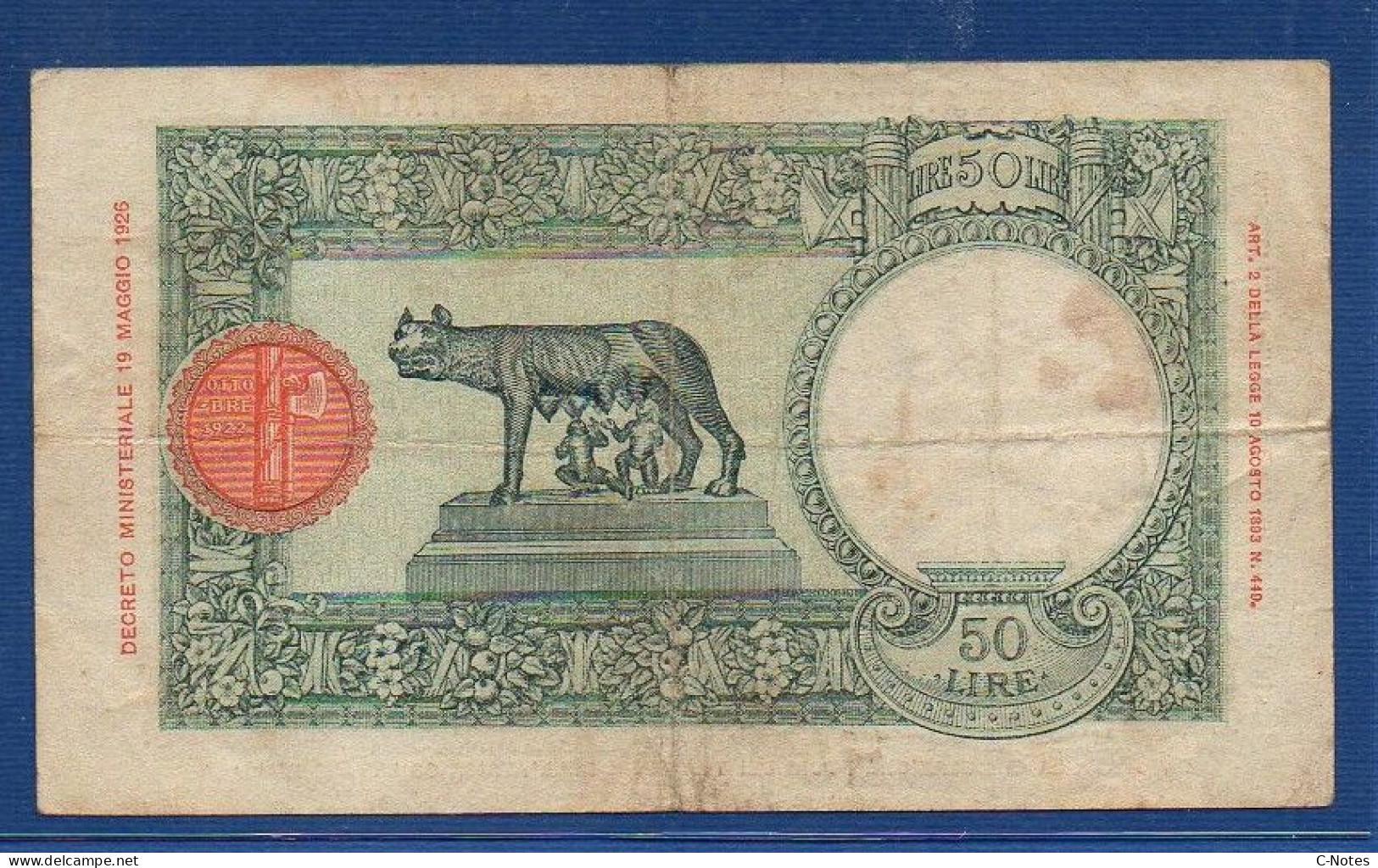 ITALIAN EAST AFRICA - P.1a – 50 Lire 14.06/12.09.1938 F+, S/n C36 1772 - Africa Oriental Italiana