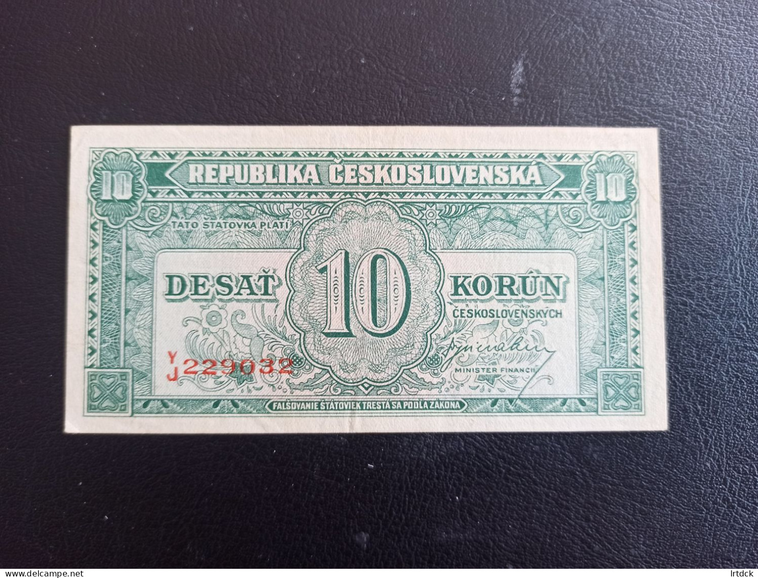 Tchecoslovaquie  Billet  10 Korun 1945 Tbe - Tchécoslovaquie