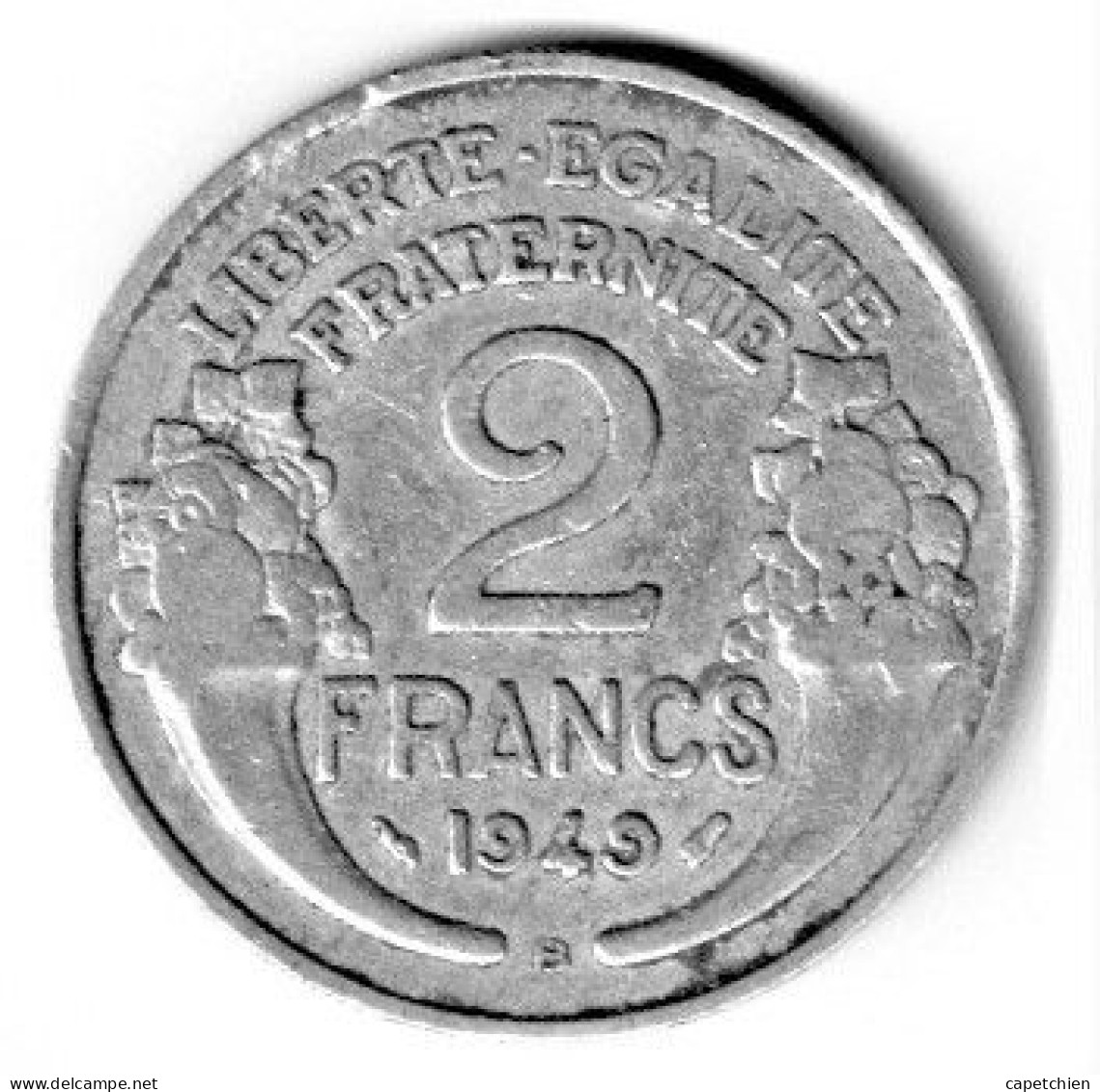 FRANCE / REPUBLIQUE FRANCAISE / 2 FRANCS MORLON / 1949 B  / ALU - 2 Francs