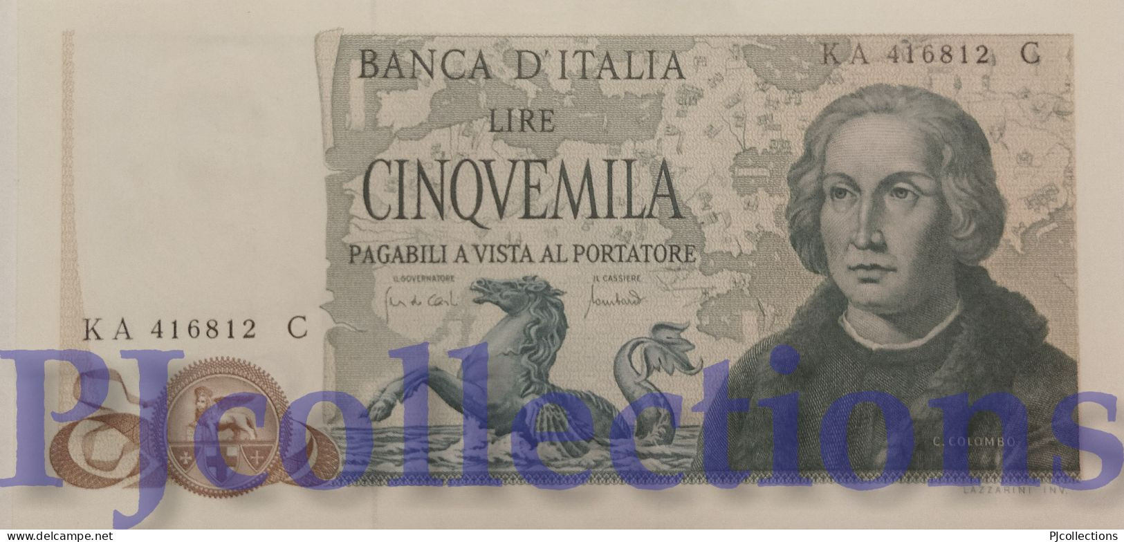 ITALIA - ITALY 5000 LIRE 1971 PICK 102a UNC - 5000 Lire