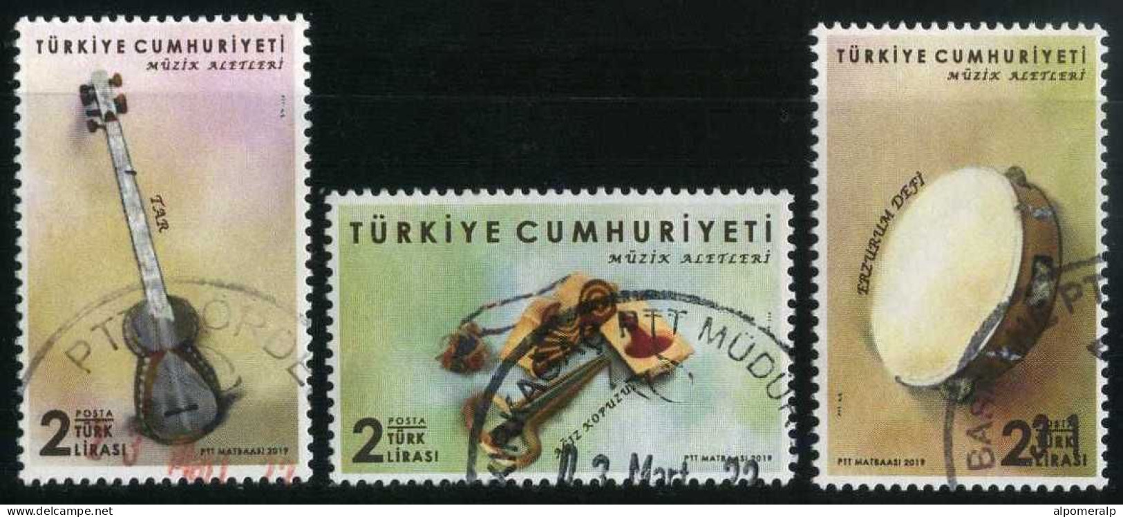 Türkiye 2019 Mi 4482-4484 Musical Instruments, Tar, Ağız Kopuzu, Erzurum Defi | Music - Usados