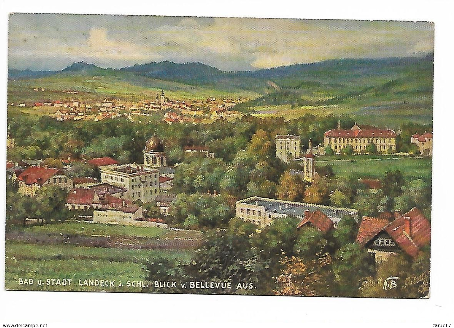 CARTE POSTALE BAD U STADT LANDECK I SCHL BLICK V BELLEVUE AUTRICHE AUSTRIA - Landeck