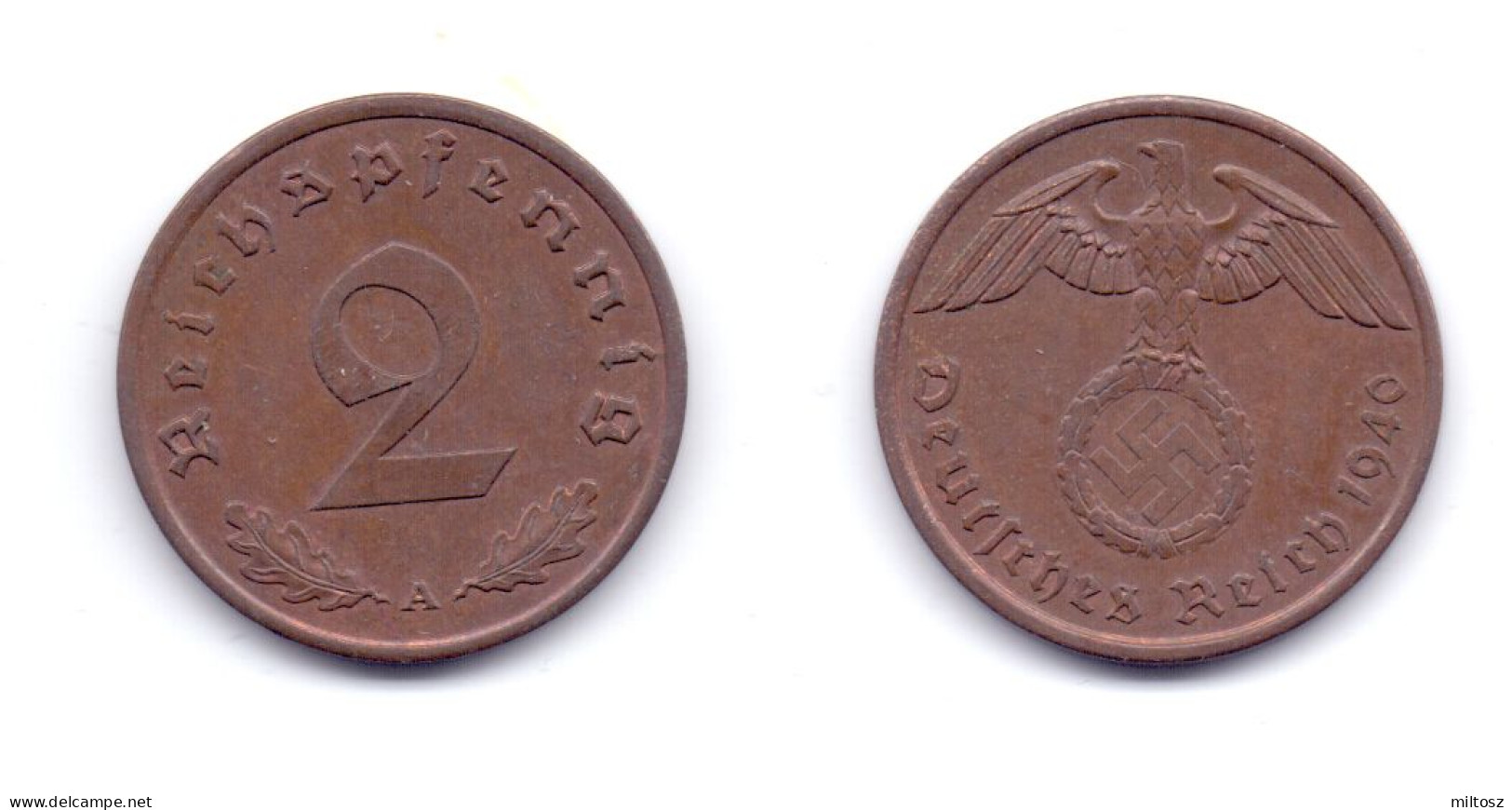 Germany 2 Reichspfennig 1940 A - 2 Reichspfennig