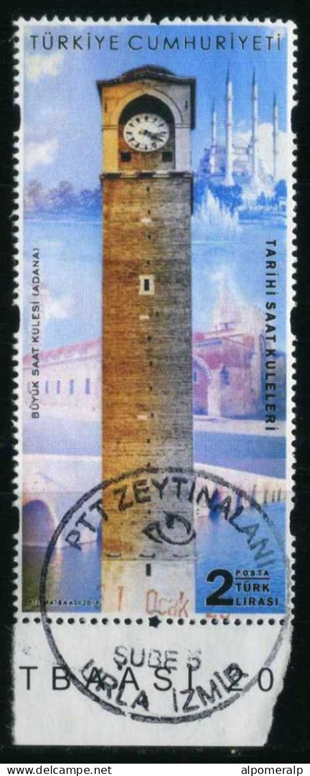 Türkiye 2019 Mi 4486 Great Clock Tower (Adana), Bridges, Clocks, Mosques, Townscapes / City Views - Oblitérés