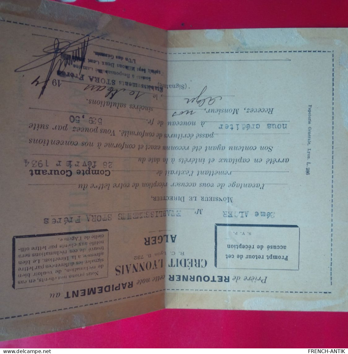 CARTE LETTRE ALGER CREDIT LYONNAIS - Briefe U. Dokumente