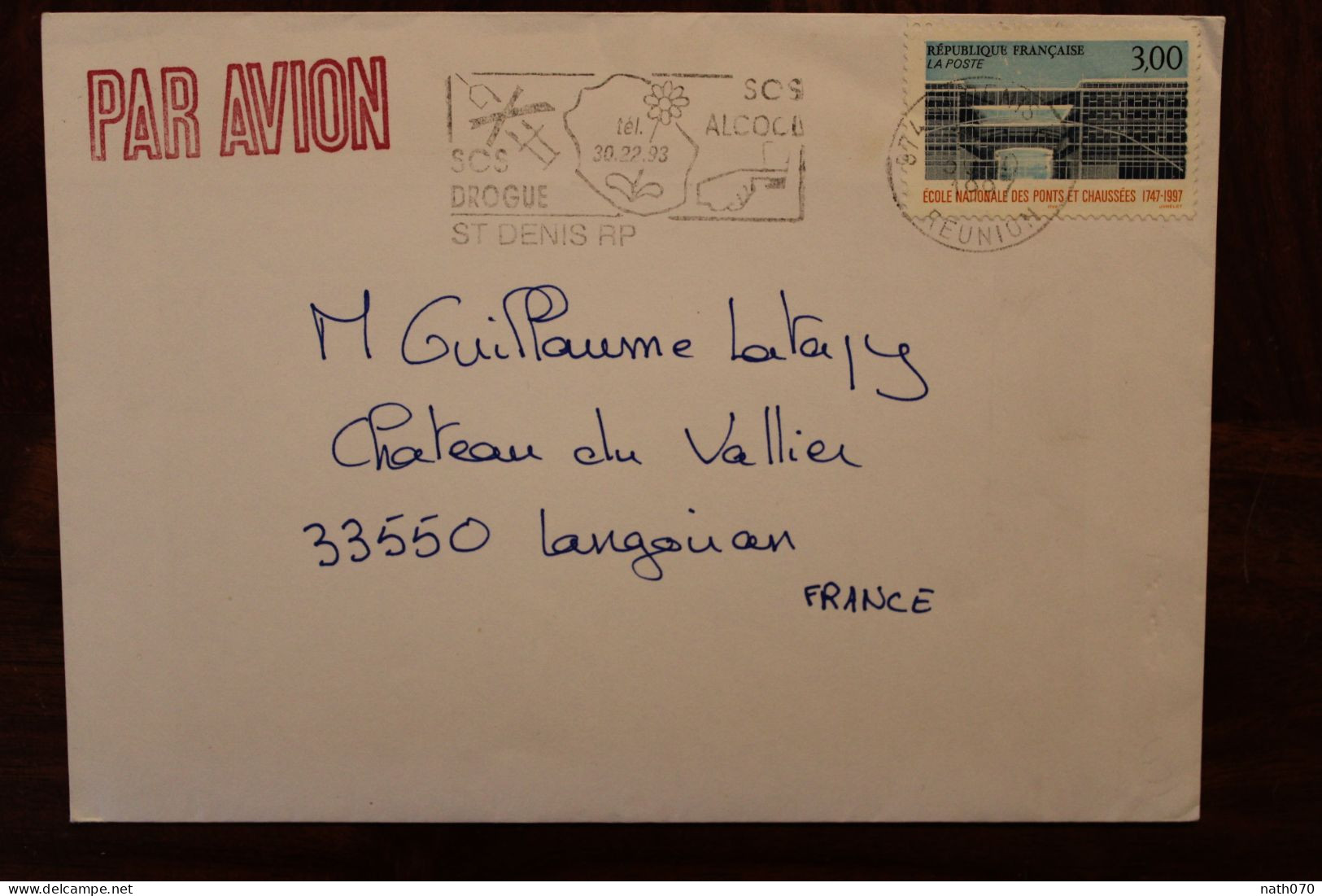 1993 La Réunion France Enveloppe Cover Oblit. Temporaire - Otros & Sin Clasificación