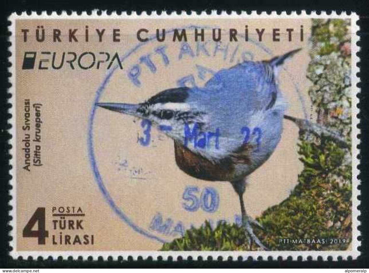 Türkiye 2019 Mi 4493 Europa, Krüper's Nuthatch, Birds Of Prey, CEPT - Used Stamps