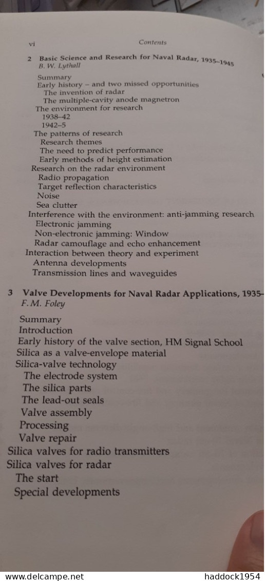 Radar The Development Of Equipments For The Royal Navy 1935-45 KINGSLEY Macmillan 1995 - Oorlog 1939-45