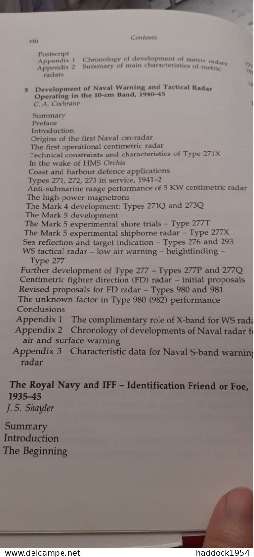 radar the development of equipments for the royal navy 1935-45 KINGSLEY macmillan 1995