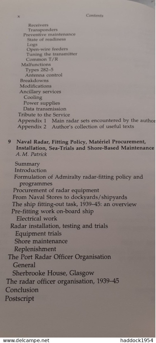 radar the development of equipments for the royal navy 1935-45 KINGSLEY macmillan 1995