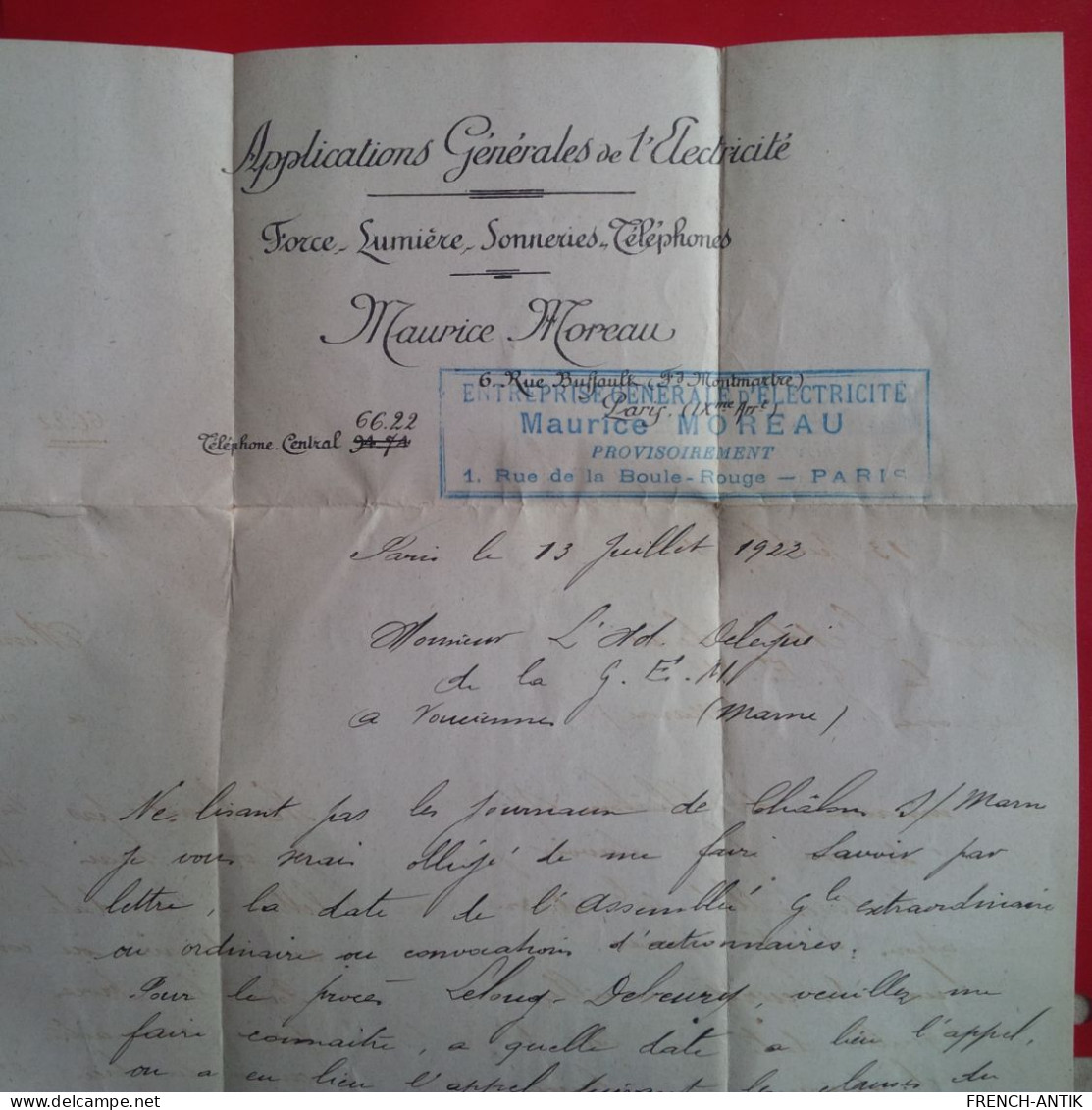 LETTRE RECOMMANDE PARIS POUR VAUCIENNES MARNE - Lettres & Documents