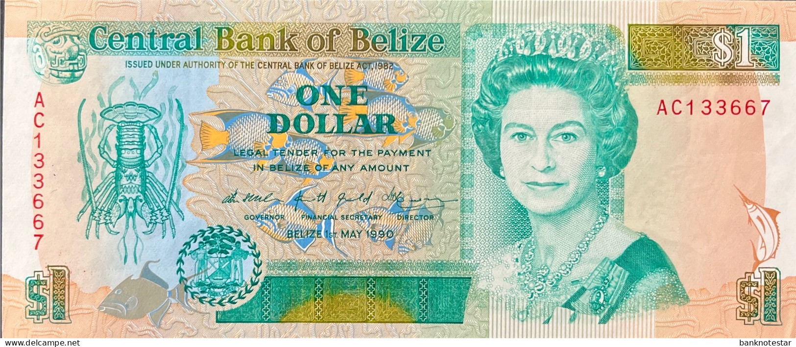 Belize 1 Dollar, P-51 (01.05.1990) - Extremely Fine - Belice