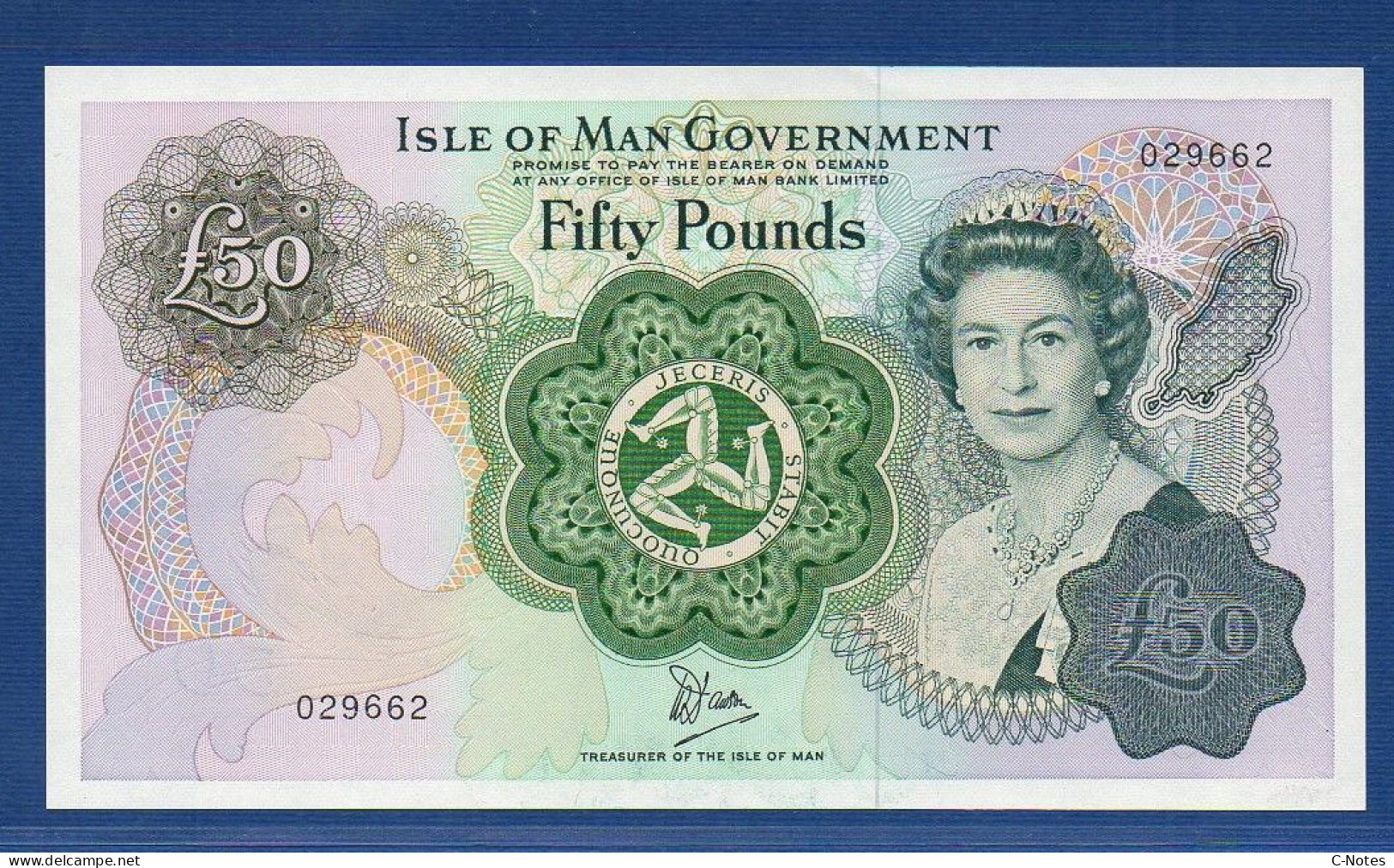 ISLE OF MAN - P.39 – 50 POUNDS ND (1983) UNC, S/n 029662 - 50 Pounds