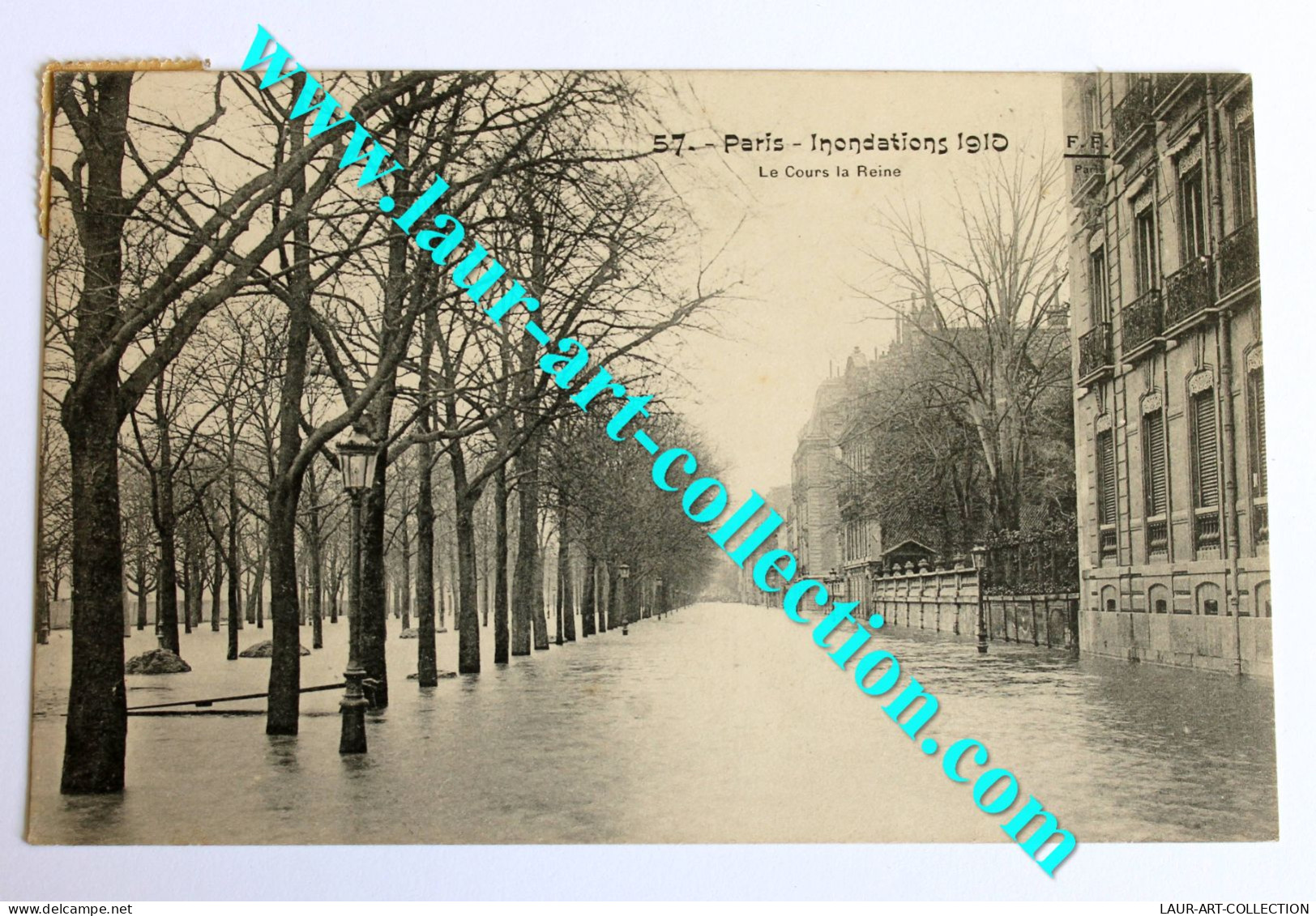 CPA 75 - INONDATION PARIS JANVIER 1910 LE COURS LA REINE, ANCIENNE CARTE POSTALE    (1505.8) - Floods