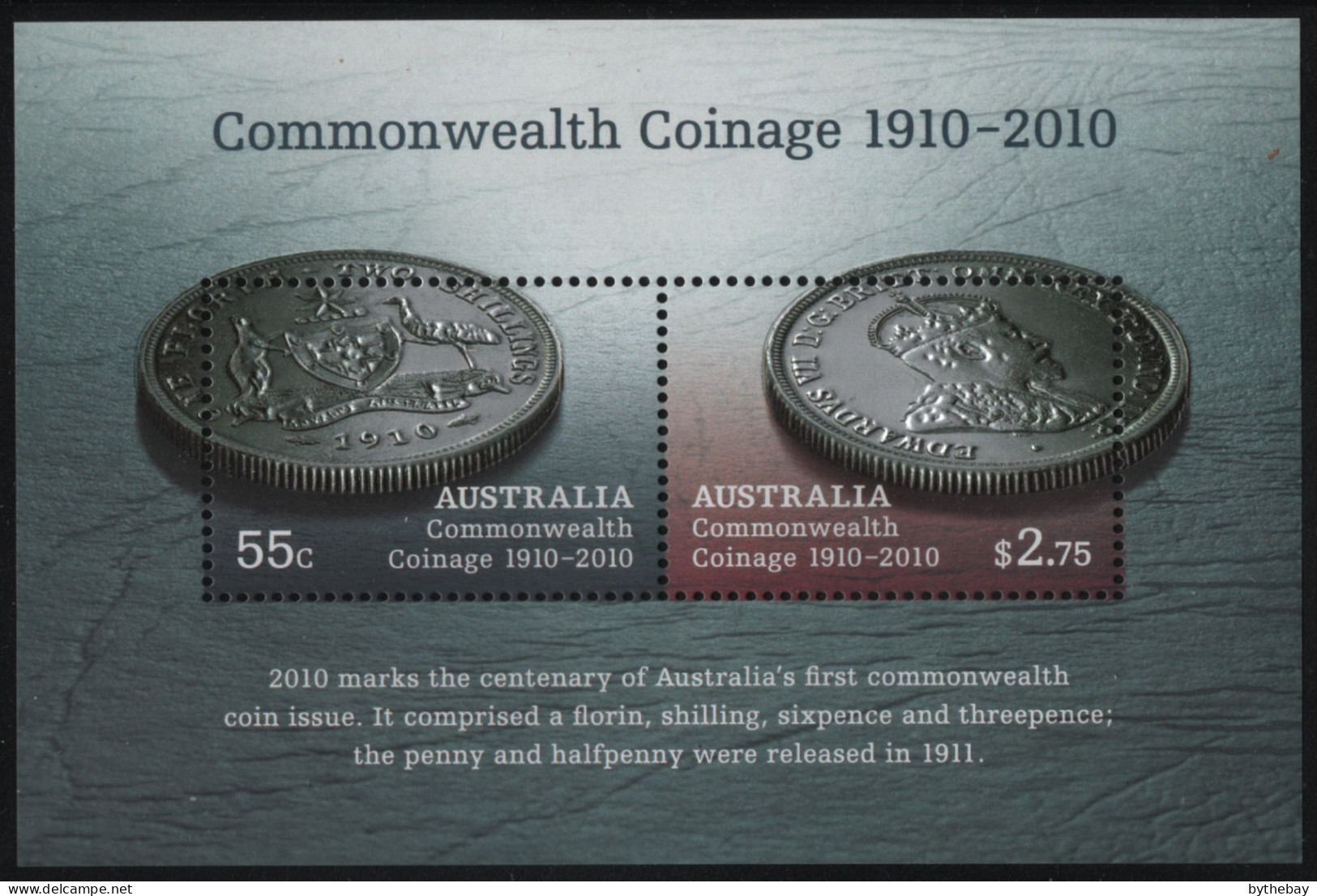 Australia 2010 MNH Sc 3224 Coinage Of Australian 100th Sheet - Mint Stamps