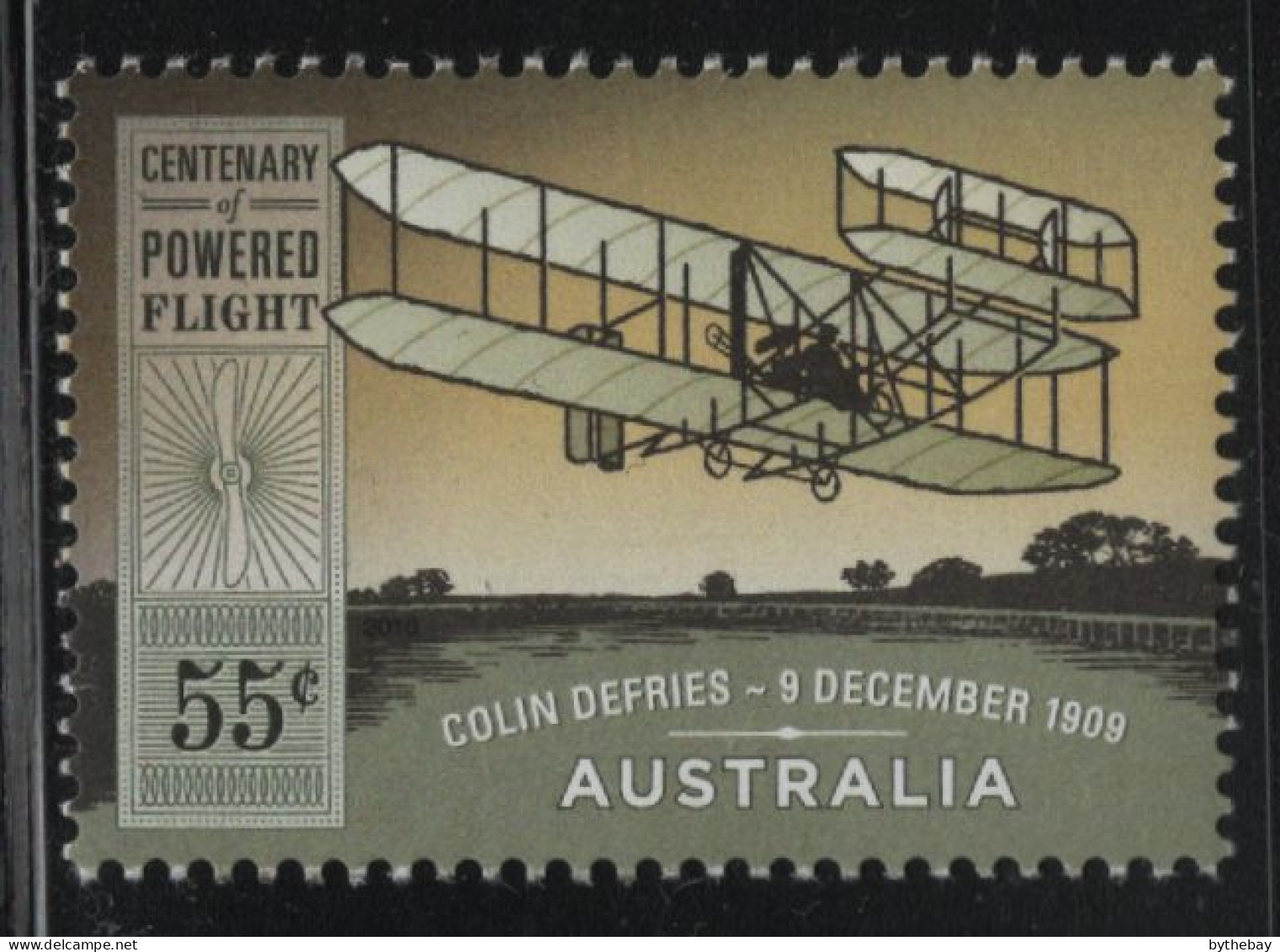 Australia 2010 MNH Sc 3227 55c Bi-plane Colin Defries 9 December 1909 - Mint Stamps