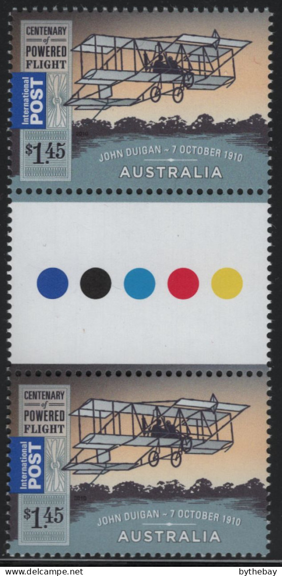 Australia 2010 MNH Sc 3228 $1.45 Bi-plane John Duigan 7 October 1910 Gutter - Mint Stamps