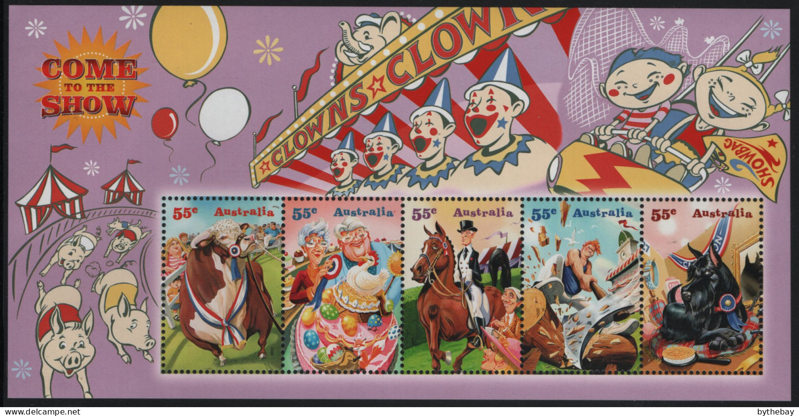 Australia 2010 MNH Sc 3236c 55c Bull, Cake, Horse, Wood Cutting, Dog Sheet - Mint Stamps