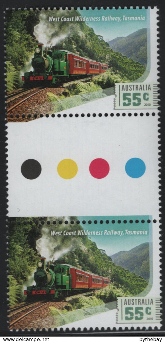 Australia 2010 MNH Sc 3255 55c West Coast Wilderness Railway Journey Gutter - Mint Stamps