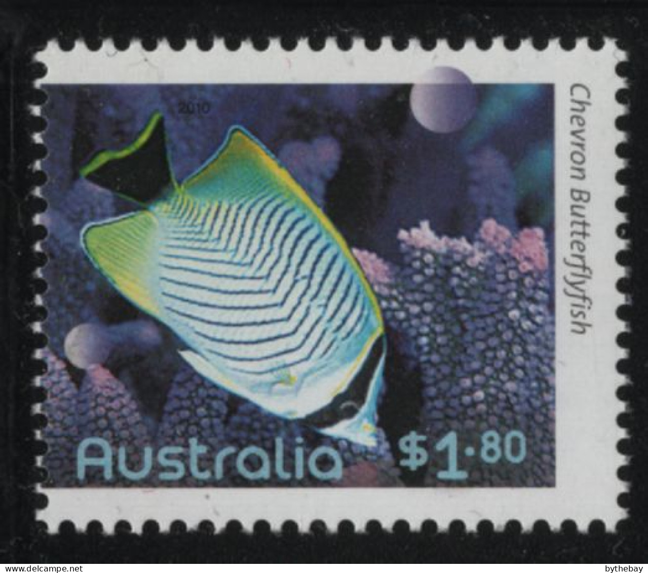 Australia 2010 MNH Sc 3276 $1.80 Chevron Butterflyfish - Mint Stamps