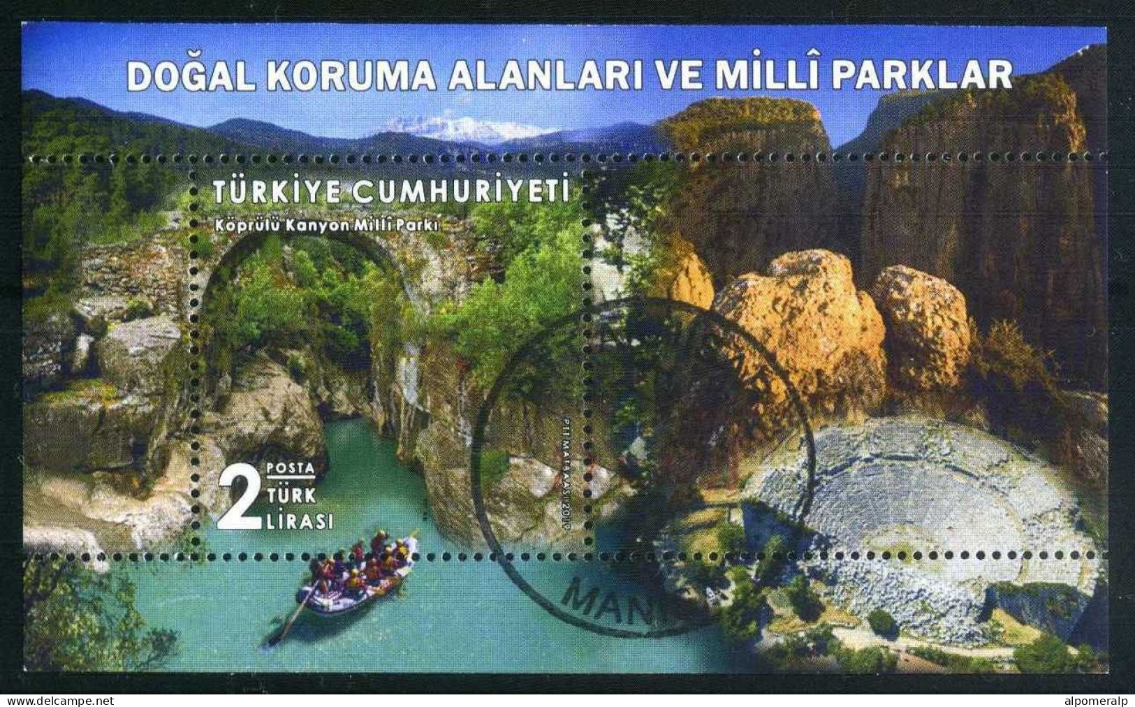 Türkiye 2019 Mi 4540 [Block 193] Köprülü Canyon National Park, Tourism, Boat - Usati