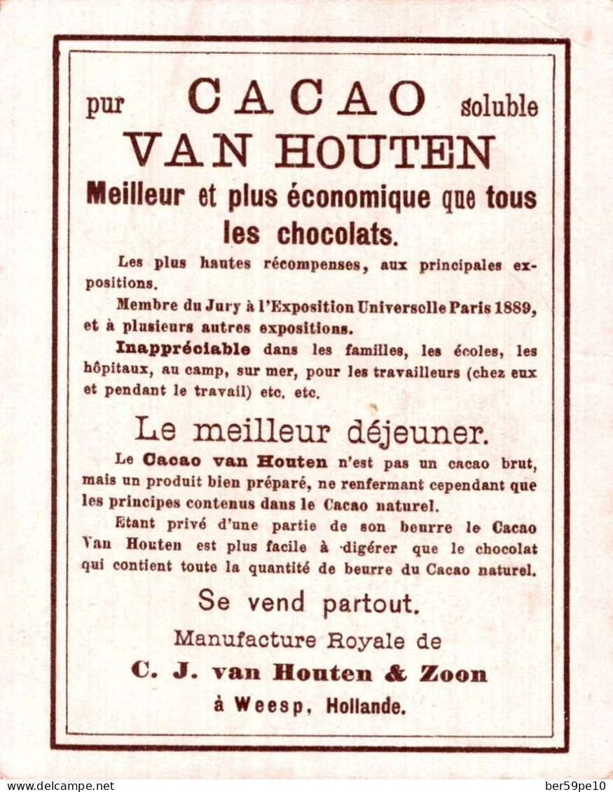 CHROMO CACAO VAN HOUTEN HOLLANDE /  ENFANTS POURSUIVIS PAR UN CHIEN - ESCALADE DU MUR... - Van Houten