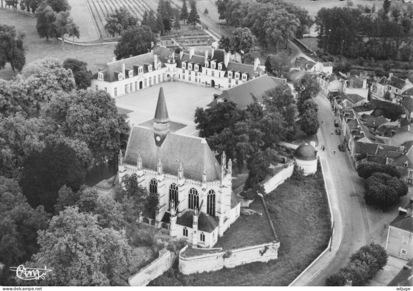 CPSM - 37- CHAMPIGNY-sur-VEUDE Vue Aérienne - La Chapelle Et Le Château *Cliché Rancurel  Ann.60 * 2 Scans - Champigny-sur-Veude