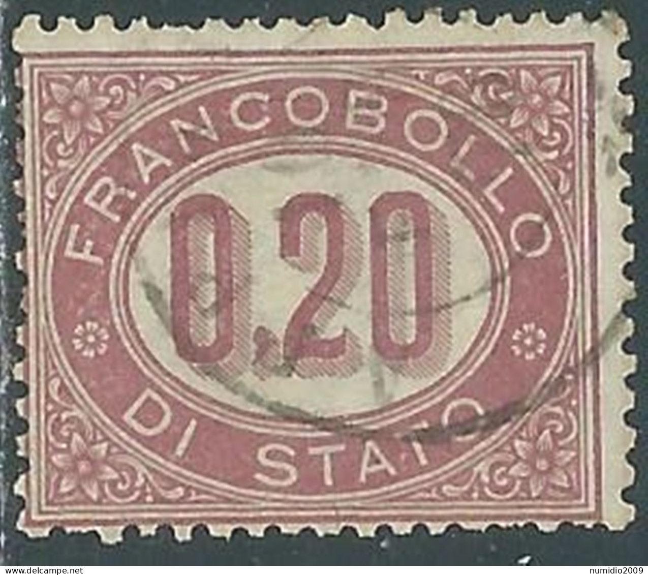 1875 REGNO SERVIZIO DI STATO USATO 20 CENT - P12-2 - Service