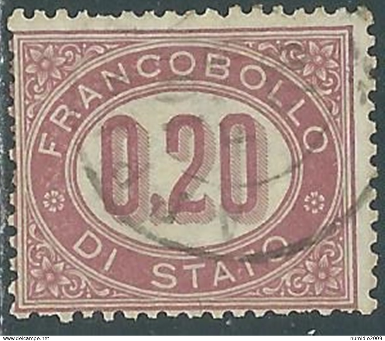 1875 REGNO SERVIZIO DI STATO USATO 20 CENT - P12-2 - Officials