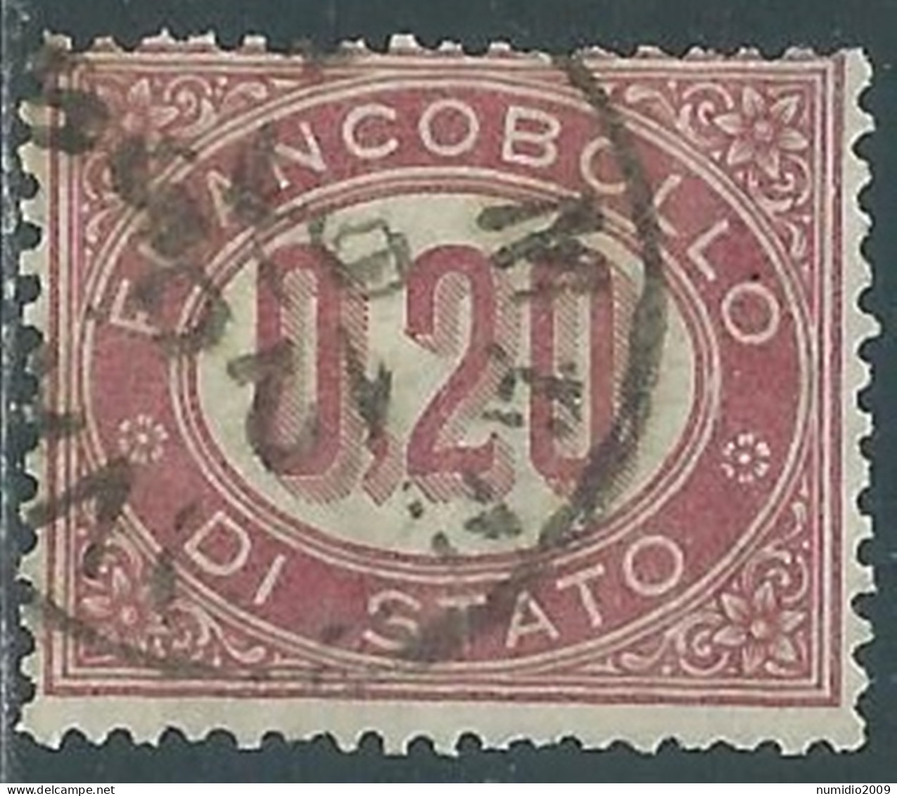 1875 REGNO SERVIZIO DI STATO USATO 20 CENT - P12-3 - Service