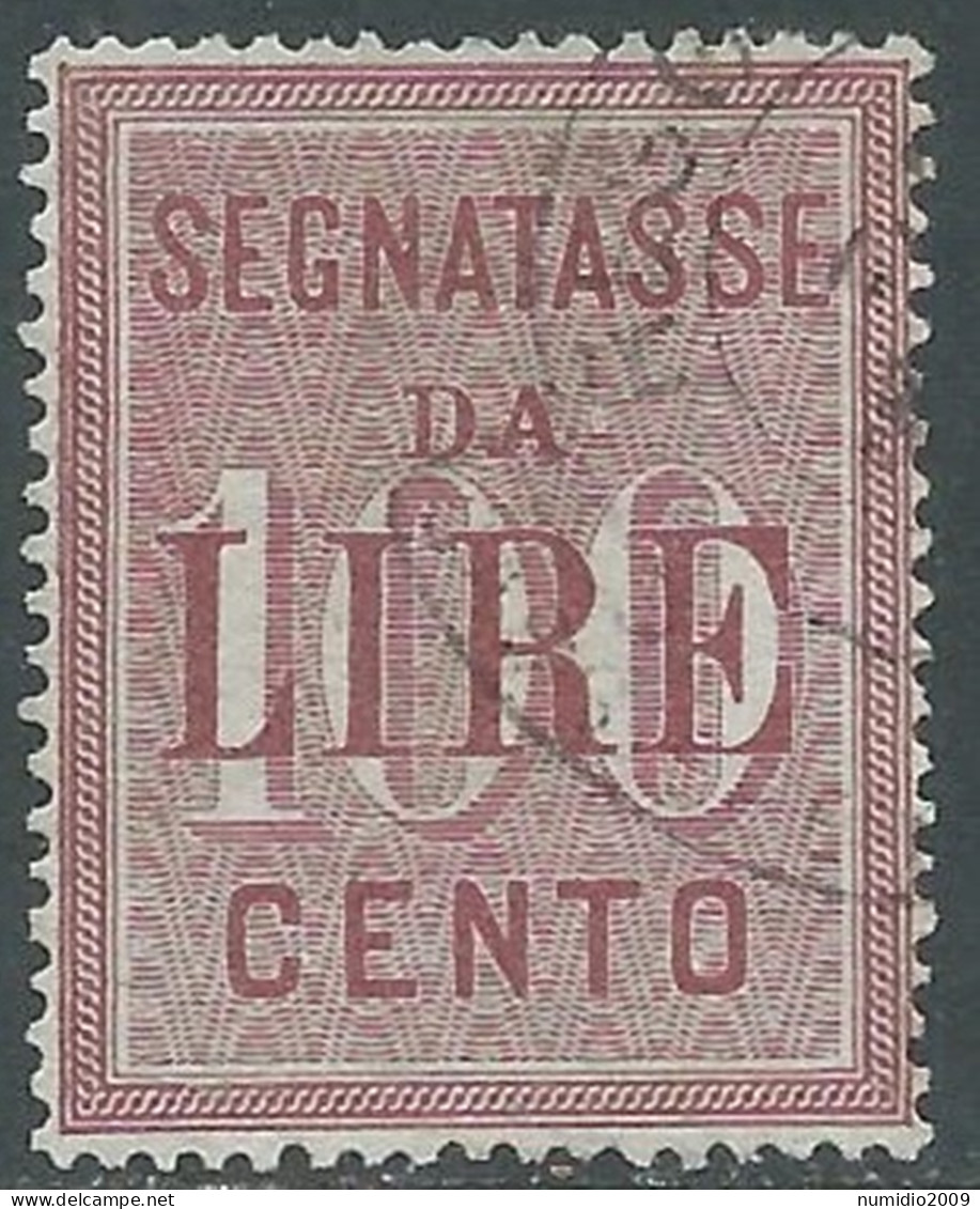 1884 REGNO SEGNATASSE USATO 100 LIRE - P1 - Segnatasse