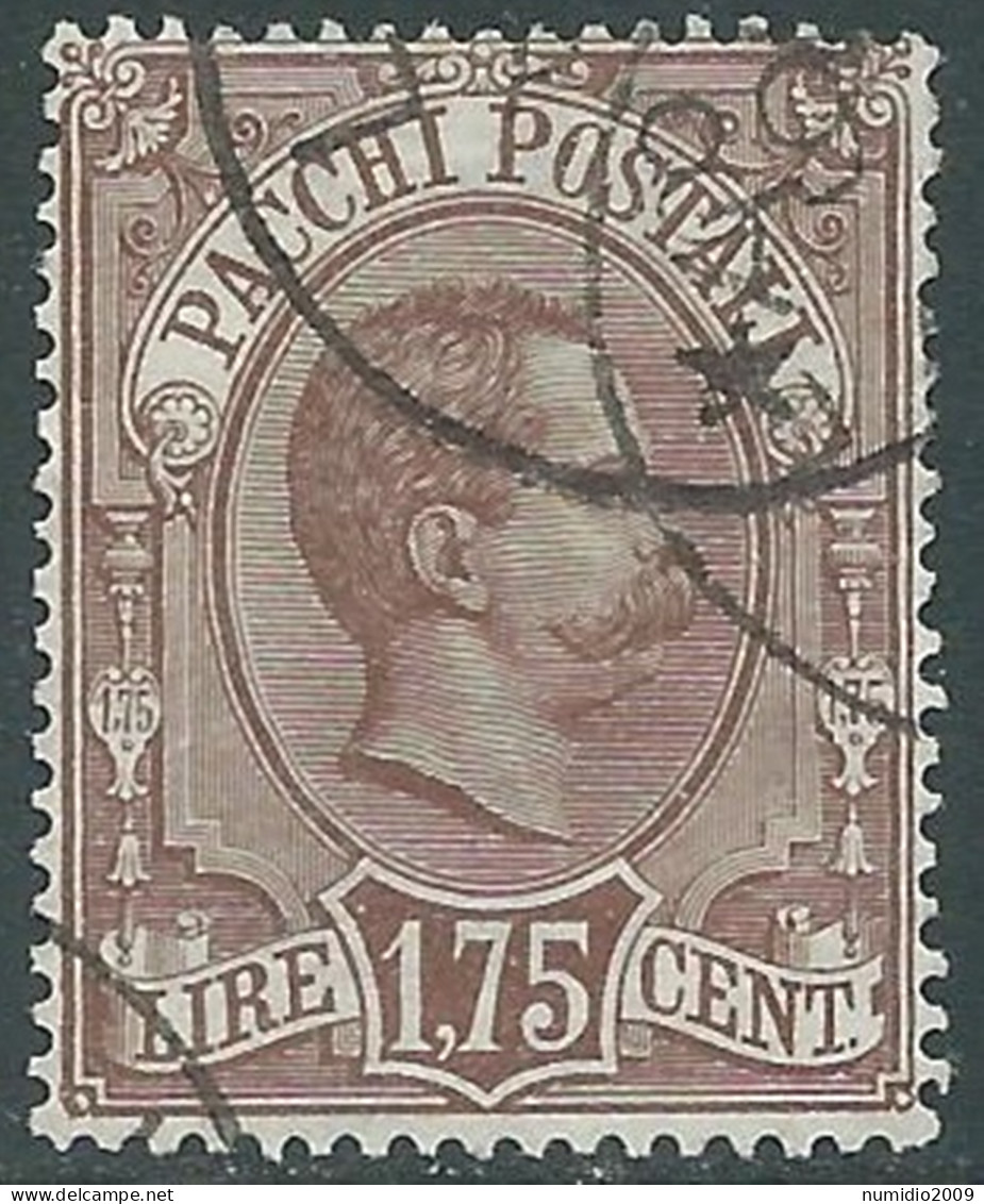 1884-86 REGNO PACCHI POSTALI USATO 1,75 LIRE - P1-7 - Paketmarken