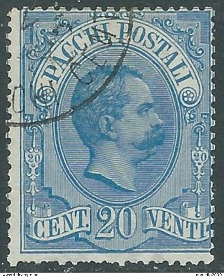 1884-86 REGNO PACCHI POSTALI USATO 20 CENT - P1-7 - Pacchi Postali