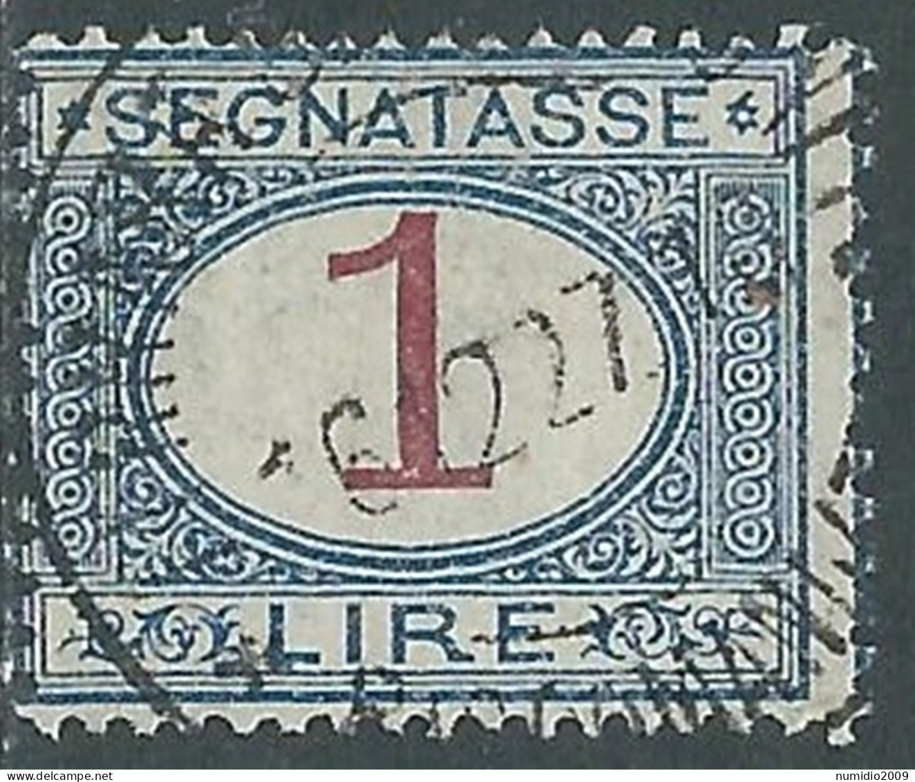 1890-94 REGNO SEGNATASSE USATO 1 LIRA - P13-4 - Taxe
