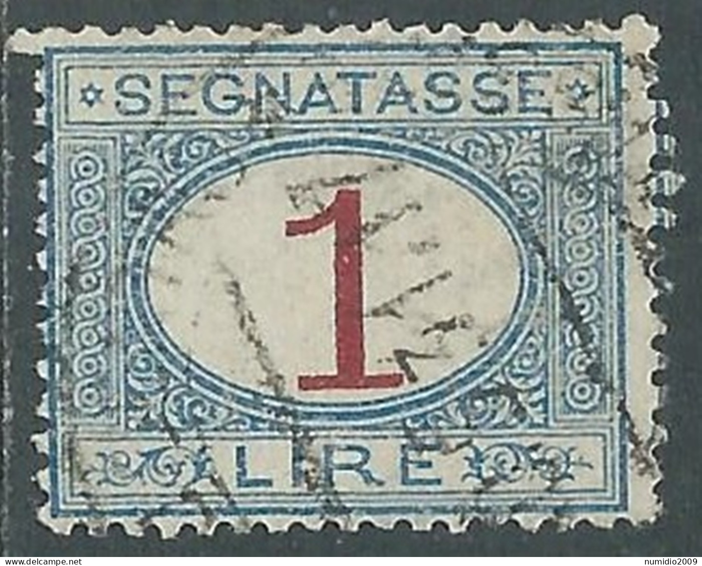 1890-94 REGNO SEGNATASSE USATO 1 LIRA - P13-5 - Portomarken