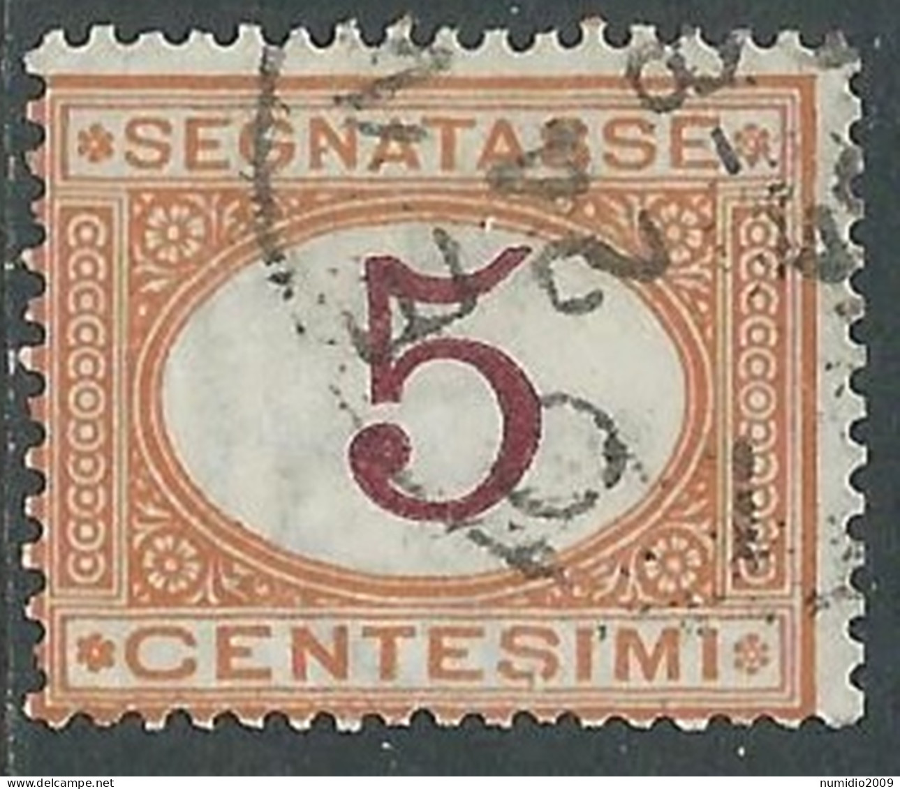 1890-94 REGNO SEGNATASSE USATO 5 CENT - P13-5 - Strafport