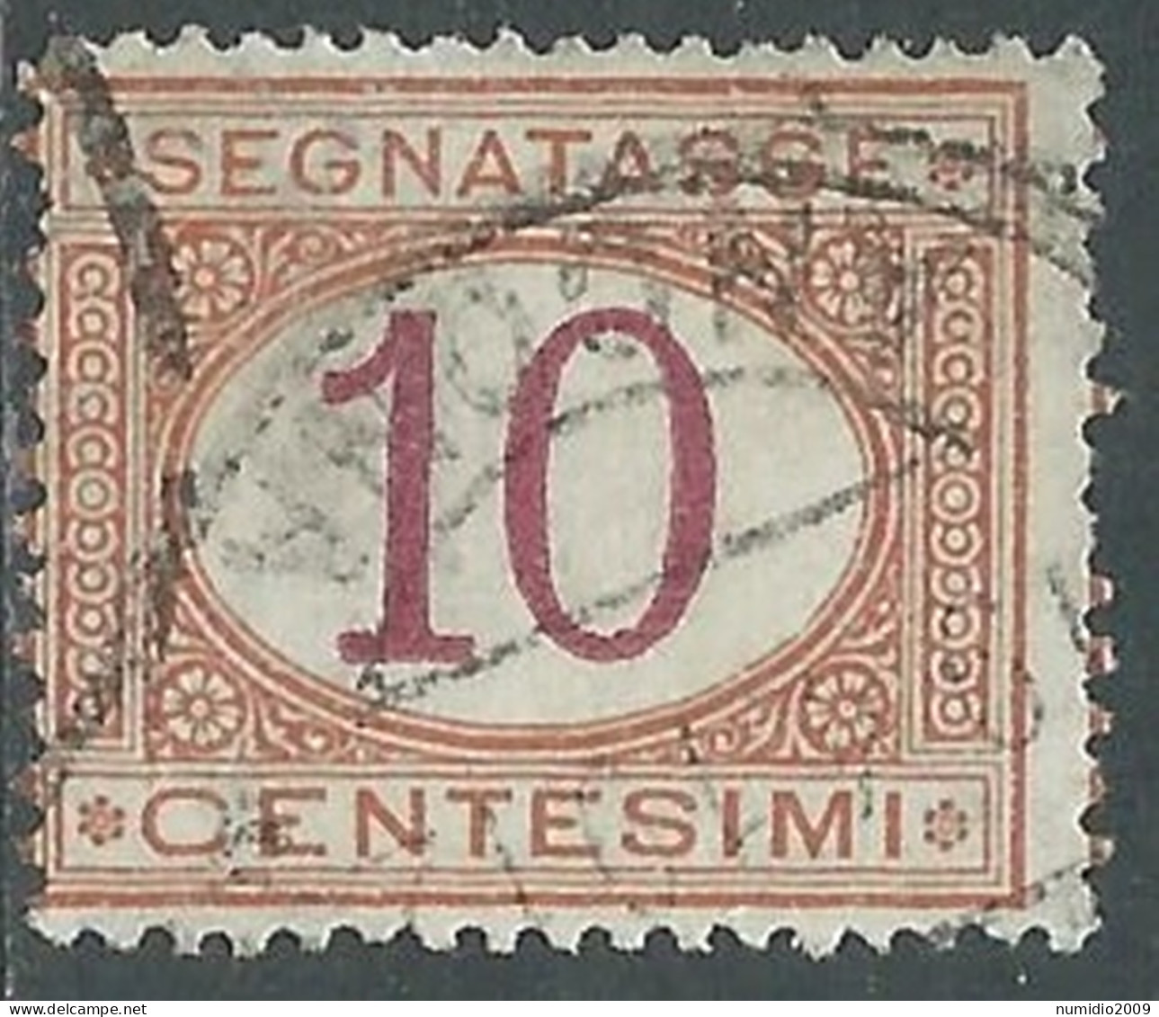 1890-94 REGNO SEGNATASSE USATO 10 CENT - P13-4 - Portomarken