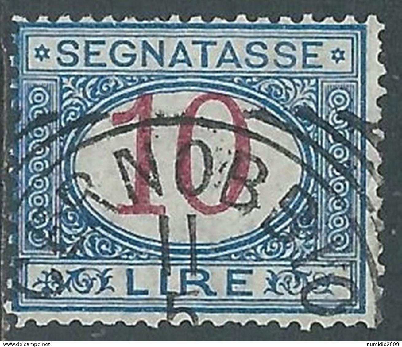 1890-94 REGNO SEGNATASSE USATO 10 LIRE - P13-4 - Strafport