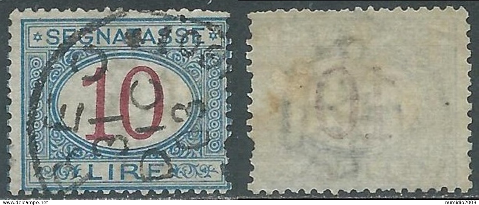 1890-94 REGNO SEGNATASSE USATO 10 LIRE - P13-7 - Impuestos