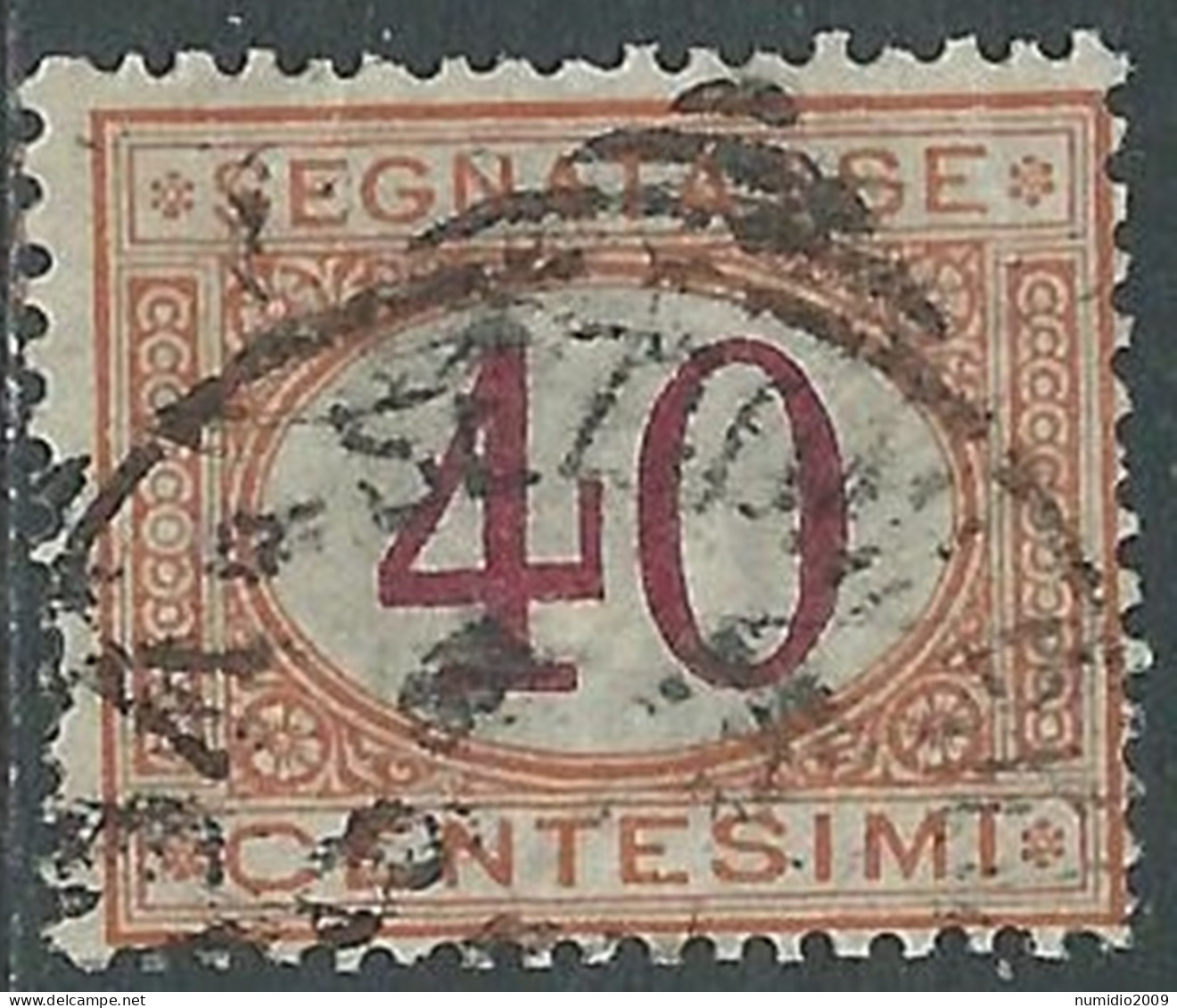 1890-94 REGNO SEGNATASSE USATO 40 CENT - P13-4 - Segnatasse