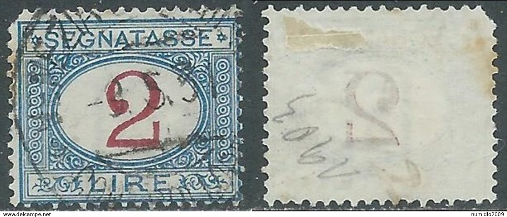 1903 REGNO SEGNATASSE USATO 2 LIRE - P13-7 - Taxe