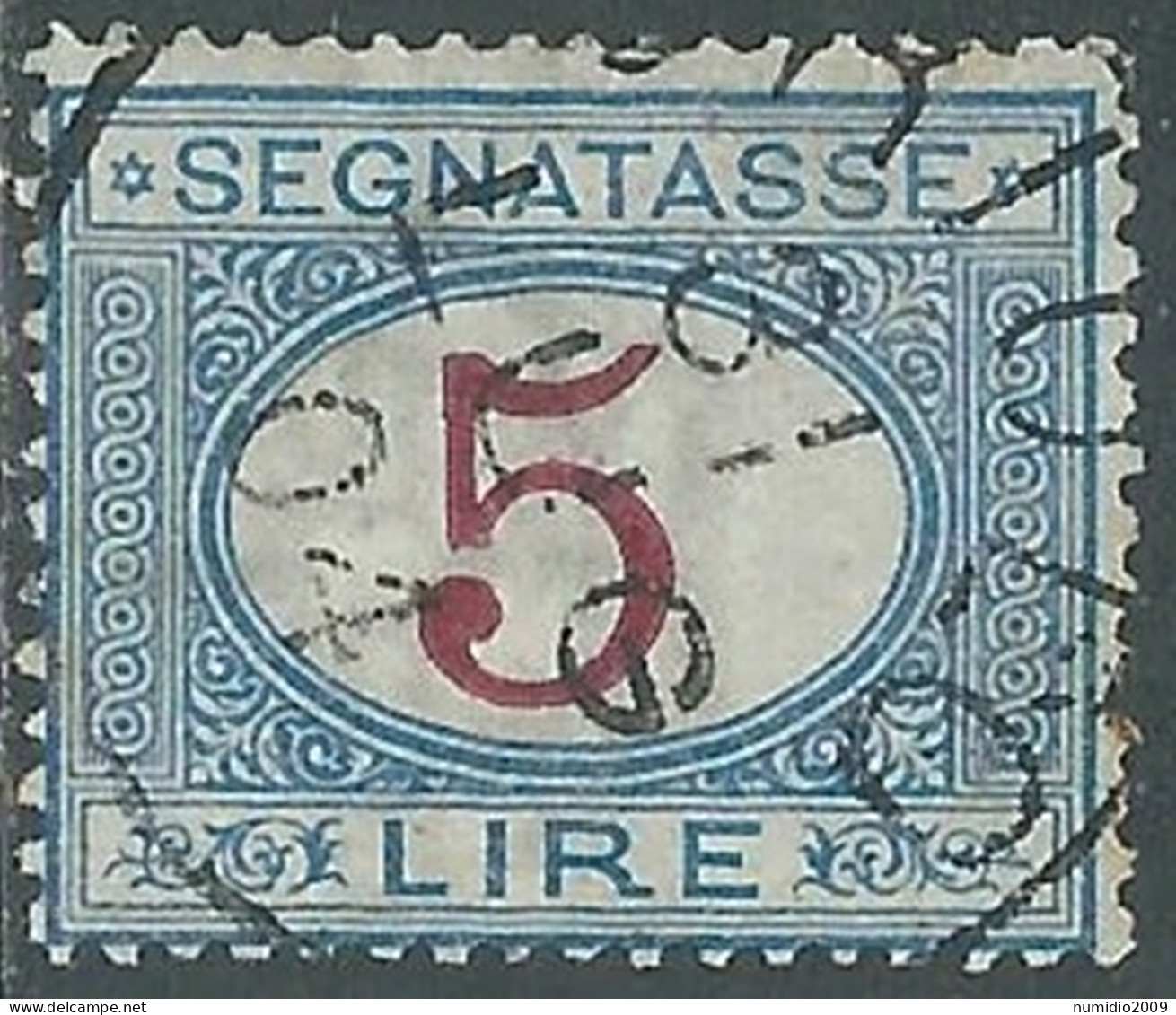 1903 REGNO SEGNATASSE USATO 5 LIRE - P13-7 - Taxe